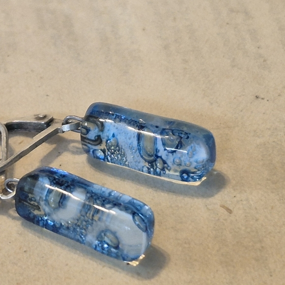 Colorful Beaded and Blue Glass Earrings Set - Picture 3 of 5